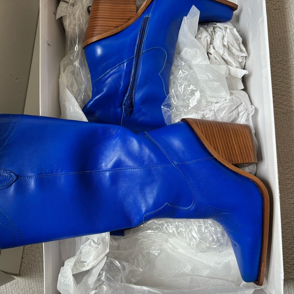 L'INTERVALLE Royal Blue Heeled Boots